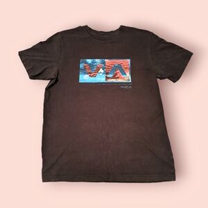 RVCA 'The Balance of Opposites' black blue and orange graphic tee size mens medi